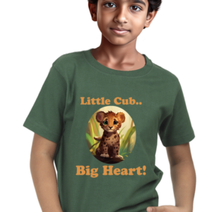 Bottle Green - Leopard cub t-shirt for boys