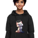 Cat design sweatshirt - black