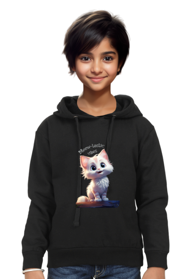 Cat design sweatshirt - black