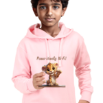 Baby Pink sweatshirt for kids with leopard cub design