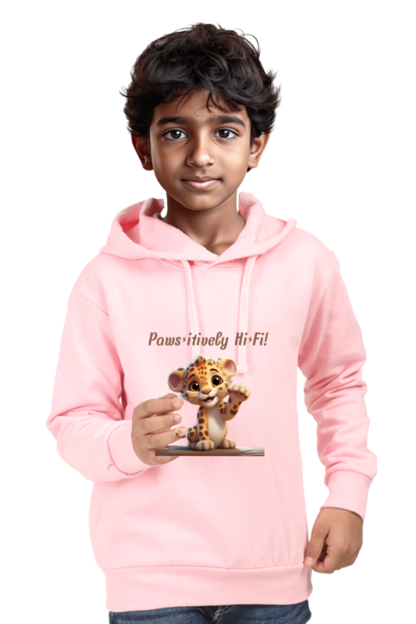 Baby Pink sweatshirt for kids with leopard cub design