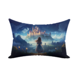 Princess pillow cover with majestic castle