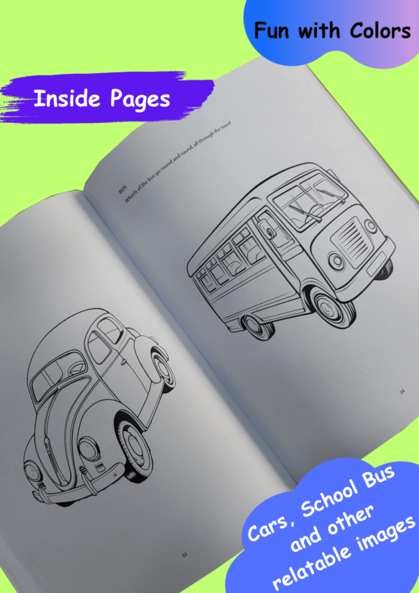 Inside pages of Coloring book for kids.