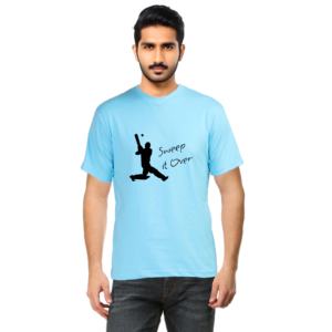 Sweep it over Cricket T-shirt for Men - Sky Blue