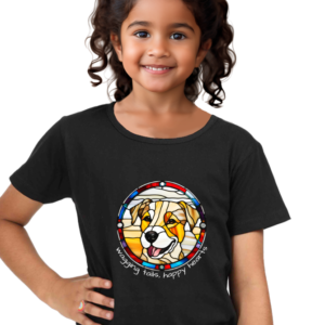 Dog Lovers T shirt for Girls - Black