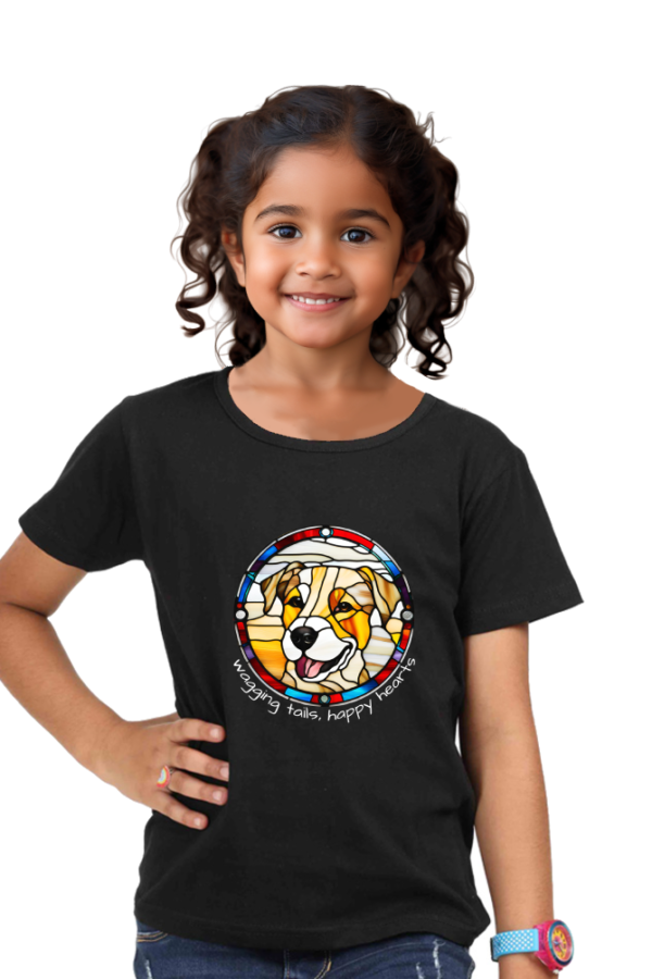 Dog Lovers T shirt for Girls - Black