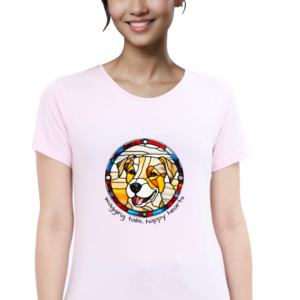 Dog Lovers T shirt for Women - Baby Pink