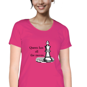 Chess t shirt for women - Queen has all the moves - Women - Pink